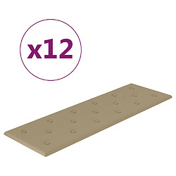 vidaXL Panneaux muraux 12 pcs Cappuccino 90x30 cm Similicuir 3,24 m²