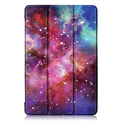 Etui en PU motif imprimé tri-pliure avec support univers pour votre Samsung Galaxy Tab S5e SM-T720/SM-T725