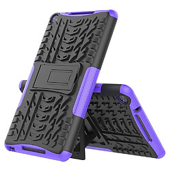 Coque en TPU modèle de pneu cool avec béquille noir/purple pour votre Huawei MediaPad M5 Lite 8