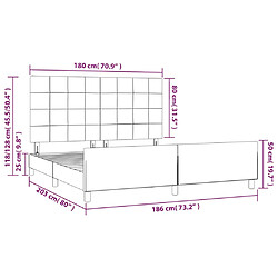 vidaXL Cadre de lit sans matelas gris clair velours pas cher