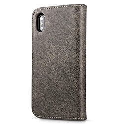 Avis Wewoo Coque gris pour iPhone X Crazy Horse Texture Horizontal Flip détachable Magnétique Housse de protection avec titulaire et fentes cartes porte-monnaie