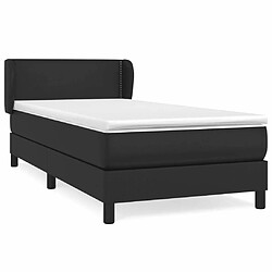 Maison Chic Lit Adulte - Lit simple Lit à sommier tapissier avec matelas moelleux - Meuble de Chambre - Noir 90x200 cm Similicuir -MN75239