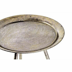 Pegane Table d'appoint coloris bronze antique en métal - H 47 x Ø 38 cm