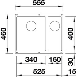 Avis Blanco Subline 340/160-U 523 562 Évier de cuisine Blanc