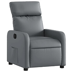 vidaXL Fauteuil inclinable Gris Similicuir