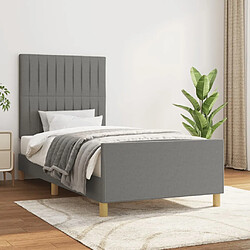 vidaXL Cadre de lit sans matelas gris foncé 90x200 cm tissu