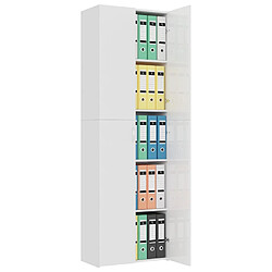 Avis vidaXL Armoire de bureau Blanc brillant 60x32x190 cm Bois d'ingénierie