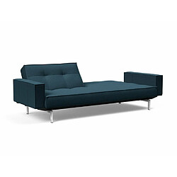 Avis Inside 75 INNOVATION LIVING Canapé SPLITBACK pieds chromé avec accoudoirs convertible lit 115*210 cm tissu Argus Navy Blue