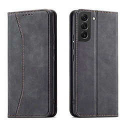 Ozzzo magnet fancy coque coque pour samsung galaxy s22 + (s22 plus) pouch wallet card support noir