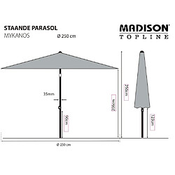 Madison Parasol de jardin Mykanos 250 cm écru pas cher