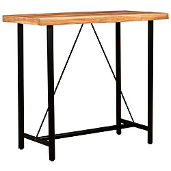 Avis vidaXL Ensemble de bar 5 pcs Bois solide et cuir véritable