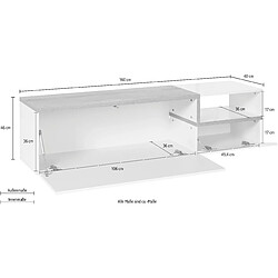 Acheter Alter Meuble TV de salon, Made in Italy, Meuble TV 2 portes, Meuble TV de salon, 160x40h46 cm, Couleur blanc brillant et Érable