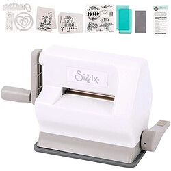 sizzix Sidekick Starter Kit, machine de découpe et de gaufrage manuelle équipée d'un socle ventouse avec matrices Framelits et Thinlits, classeur de gaufrage Textured Impressions et plus encore