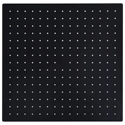 vidaXL Pomme de douche pluie Acier inoxydable 40x40 cm Carrée Noir