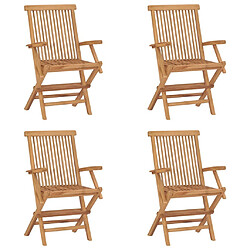 Maison Chic Lot de 4 Chaises pliables de jardin | chaises Relax Bois de teck solide -GKD14396