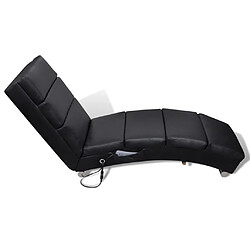 vidaXL Chaise longue de massage Noir Similicuir