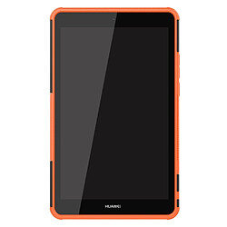 Acheter Coque en TPU modèle de pneu cool avec béquille noir/orange pour votre Huawei MediaPad M5 Lite 8