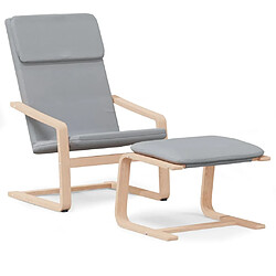 vidaXL Chaise de relaxation avec repose-pied Gris clair Tissu