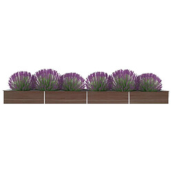 vidaXL Lit surélevé de jardin Acier galvanisé 600x80x45 cm Marron