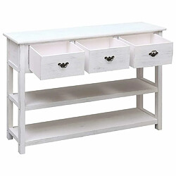 Maison Chic Commode Buffet - Meuble de rangement Antique Blanc 115x30x76 cm Bois -GKD82811 pas cher