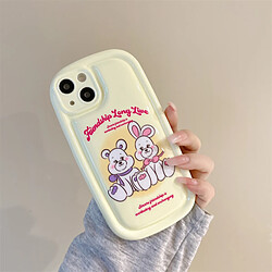 GUPBOO Étui pour iPhone13ProMax Poupée marionnette ours et lapin dessin animé étui pour téléphone portable silicone incassable