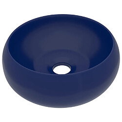 vidaXL Lavabo rond de luxe Bleu foncé mat 40x15 cm Céramique