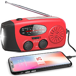 Universal Radios multifonctionnelles pour téléphones portables, radios météorologiques AM/FM/NOAA alimentées par des générateurs à manivelle solaire, lampes de poche à LED d'urgence et banques d'électricité