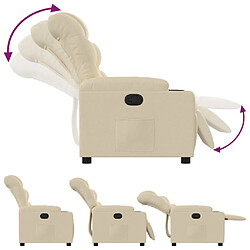 Avis vidaXL Fauteuil inclinable Crème Tissu