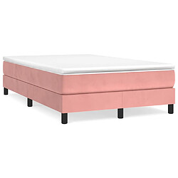 vidaXL Sommier à lattes de lit avec matelas Rose 120x200 cm Velours