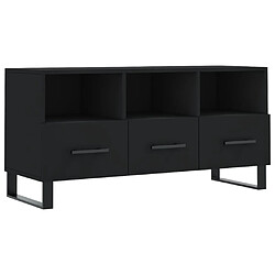 vidaXL Meuble TV noir 102x36x50 cm bois d'ingénierie