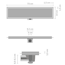 Acheter Helloshop26 Caniveau drain de douche 2 en 1 avec couvercle 73x14 cm acier inoxydable 02_0003011