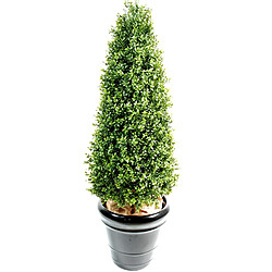 Pegane Plante artificielle haute gamme Spécial extérieur / Buis Topiaire coloris vert - Dim : H.138 x L.65 cm