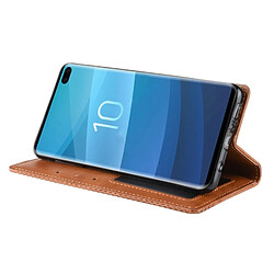 Wewoo étuis en cuir Coque Housse Étui à boucle magnétique avec texture rétro et pour Galaxy S10 +, porte-cartes (portefeuille) pas cher