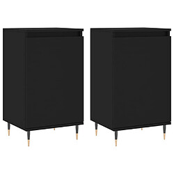 vidaXL Buffets 2 pcs noir 40x35x70 cm bois d’ingénierie