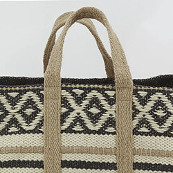 Avis Aubry Gaspard Sac à bûches en jute naturel et teinté naturel et noir.