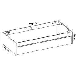 Pegane Structure de lit , couchage 90 x 190 cm en bois avec 1 tiroir coloris blanc - Longueur 195 x Profondeur 95 x Hauteur 40 cm