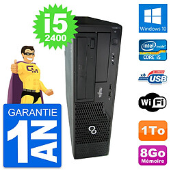 PC Fujitsu Esprimo E500 DT Intel i5-2400 RAM 8Go Disque Dur 1To Windows 10 Wifi - Occasion