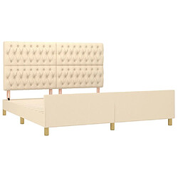 Acheter Maison Chic Lit adulte - Cadre Structure de lit avec tête de lit Contemporain Crème 180 x 200 cm Tissu -MN69285