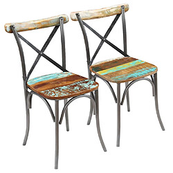 Maison Chic Lot de 2 Chaises à manger,Chaise pour cuisine,Solide Structure bois de récupération solide -MN62472