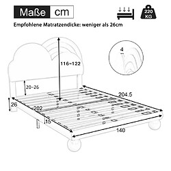 Acheter ComfortXL Lit 140x200 Avec Sommier À Lattes Et Tête De Lit Réglable En Hauteur, , Rose