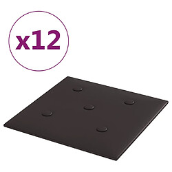 vidaXL Panneaux muraux 12 pcs Noir 30x30 cm Similicuir 1,08 m²