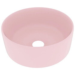 vidaXL Lavabo rond de luxe Rose mat 40x15 cm Céramique