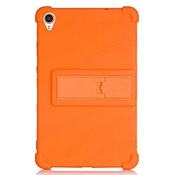 Coque en silicone souple avec béquille coulissante orange pour votre Lenovo Tab M8 8705/8505