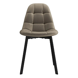 Moloo STELLIA-Chaise en velours Taupe Clair et métal noir (x4) pas cher