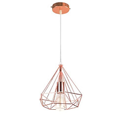 Stoex Lustre Suspension forme Diamant 25CM Luminaire Or rose E27