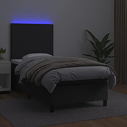 Avis vidaXL Sommier à lattes de lit avec matelas et LED Noir 80x200 cm