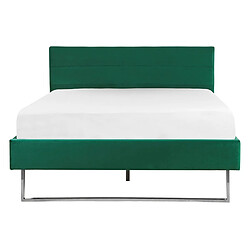 Acheter Beliani Lit double en velours vert 140 x 200 cm BELLOU