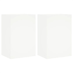 vidaXL Meubles TV muraux 2 pcs blanc 40,5x30x60 cm bois d'ingénierie