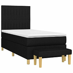 Avis Maison Chic Lit Adulte - Lit simple Lit à sommier tapissier avec matelas moelleux - Meuble de Chambre - Noir 100x200 cm Tissu -MN48099