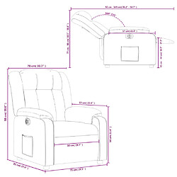 vidaXL Fauteuil inclinable électrique Cappuccino Similicuir pas cher